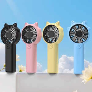 Portable Mini USB Rechargeable <b>Handheld</b> <b>Fan</b> with Light High Speed Adjustable Cooling Display for Car Outdoor Household Use - Product Image 1