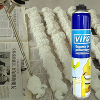 Mousse polyuréthane multi-usages VIRA 750 ml, mousse expansive PU résistante aux intempéries pour la fixation des portes et des fenêtres, étanchéité de la construction