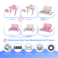 Chengji Kids Toy Electronic Keyboard 37 Keys Enlightenment Music Table Chair Set Cartoon Microphone Piano Keyboard Toy