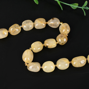 Accessoires de bijoux en cristal naturel, perles de cristal de quartz rutilé doré pour la fabrication de bracelets et de colliers - Product Image 4