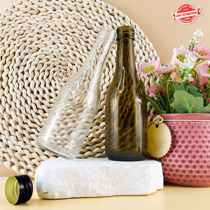 <strong>Mini</strong> 200ml Clear Amber Glass Wine <strong>Bottles</strong> for Red Wine Tequila Brandy Serving Cork Sealing Screen Printing for <strong>Champagne</strong> Serving - Product Image 5
