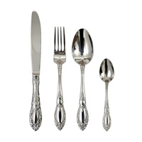 Ensemble de 5 pièces de couverts de table occidentaux en acier inoxydable 304, style baroque rétro, luxe léger, motif relief artistique Cour royale, pour les fêtes