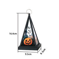 Mini lanterne de tente de sorcière, lumière LED pyramidale avec scènes effrayantes pour une nuit d'Halloween magique, lampe LED d'Halloween