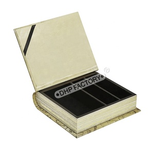 Caja de exhibición de gafas de joyería antigua Rectangular con Marco en forma de libro de madera clásica, producto en oferta, logotipo personalizado - Product Image 2