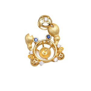 Pendentif crabe argenté 925, accessoire DIY pour bijoux en perles, plaqué or JG5900, base de crabe, finitions de bijoux - Product Image 3