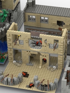 Blocs de construction MOC de petite taille, base dans le désert, forteresse, centre de commandement, ruines, champ de bataille, maison DIY, miniatures, jouets en briques - Product Image 1