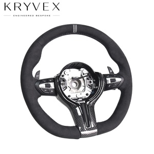 Volante Kryvex para <span class=keywords><strong>BMW</strong></span> E90 E60 E65 E84 E83 E70 E71 M3 M5, Personalizado, en Cuero Genuino y Fibra de Carbono - Product Image 5