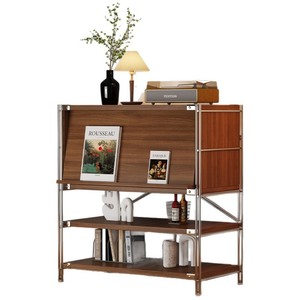 Minimalist Flip Door Storage Cabinet Modular Living Room Cabinet Black <b>5</b> Compartments - Product Image 5