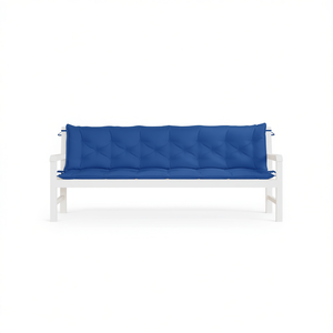 Ensemble de coussins de banc d'extérieur en tissu Oxford bleu, rectangulaires, matelassés, amovibles, lavables, utilisables toute l'année - Product Image 1