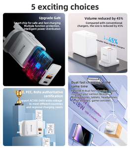 YC80 YesIDo PC วัสดุหน่วงไฟ PD <span class=keywords><strong>20W</strong></span> + QC 18W ชาร์จเร็ว USB-C GAN & USB-A Dual-Port UK ชาร์จเร็ว - Product Image 3