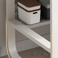 Petit bureau d'ordinateur avec tiroirs à 3 niveaux Table d'écriture moderne Étagères de rangement