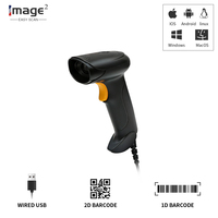Escáner de Código de Barras USB con Cable, Lector Portátil 1D 2D para Supermercados y Restaurantes, en Stock
