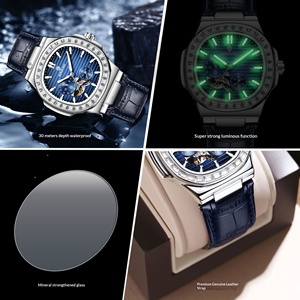 Genuine Binbond -1116 Men's Automatic <b>Mechanical</b> <b>Watch</b> Stainless Steel 50m Water Resistant Business Tourbillon Hollow <b>Watch</b> - Product Image 4