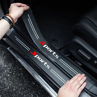 4 pièces de protection de seuil de porte de voiture en fibre de carbone, barres anti-rayures, autocollants de seuil sport, autocollants en cuir pour pare-chocs, accessoires automobiles
