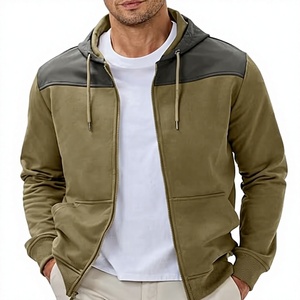 Sudadera con Capucha Verde Oliva para Hombre, Corte Regular, Cierre de Cremallera, Forro Polar, Diseño Casual con Bolsillos, Ropa de Otoño - Product Image 1