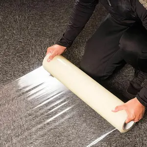 OEM LOGOTIPO impressão anti-incrustantes pintura clara plástico adesivo tapete protetor filme rolo para proteção do piso