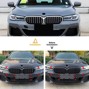 Parrilla Delantera Negra AURON Estilo Riñón Doble Listón ABS para BMW Serie 5 G30 G38 2021-2023 Pre-LCI, Parrilla de Modificación con Luz - Product Image 5