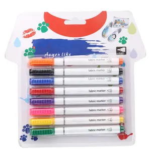 مجموعة من 8 قطعة مخصص الدائم قلم تعليم على الأنسجة القلم النسيج أقلام تلوين مجموعات أقلام في تي شيرت حزمة للترقية