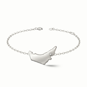 Bracelet chaîne personnalisé avec carte nationale des Émirats arabes unis, breloque en zircon, pierre CZ, acier inoxydable, étanche, ne se décolore pas, bijoux pour femmes - Product Image 2