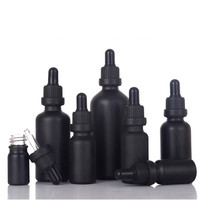 Flacon d'huile essentielle en verre noir mat anti-UV de 10 ml, sans BPA, avec compte-gouttes, pompe pulvérisatrice, bouchon, conteneur vide pour sérum, parfum, voyage