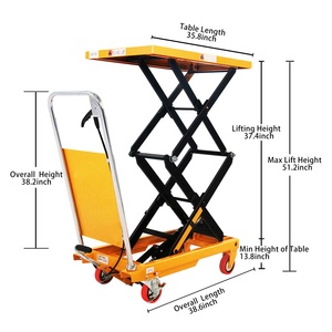 Xilin 350kg Max Lift tinggi 1300mm cepat mengangkat hidrolik Drive multifungsi ganda gunting mengangkat meja - Product Image 4