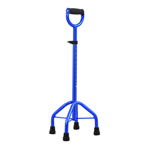 Bâton de marche télescopique à quatre pieds en alliage d'aluminium avec poignée en U antidérapante, aide à la rééducation - Product Image 1