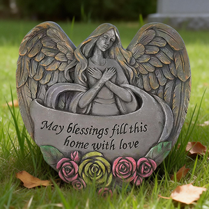 Памятные сувениры из смолы в форме сердца с ангельской тематикой, ручной росписью и напечатанным текстом, для садов, зон отдыха для животных, мемориальных стендов, с сентиментальным содержанием - Product Image 6