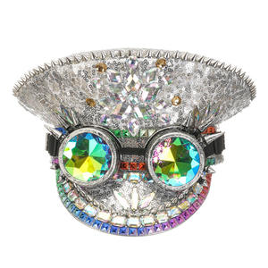 <span class=keywords><strong>Sombrero</strong></span> <span class=keywords><strong>Steampunk</strong></span> para <span class=keywords><strong>mujer</strong></span> con diamantes de imitación accesorio de disfraz de hombre ardiente para fiestas - Product Image 1
