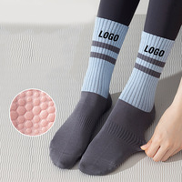 Chaussettes de sport respirantes écologiques de haute qualité avec logo personnalisé antidérapantes pour le yoga, la danse, la course à pied, la gym, le camping, le sport, le ballet
