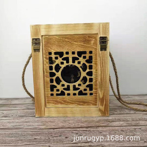 Caja de madera rectangular de pino hecha a mano para envasar licores, caja de almacenamiento para bebidas o regalos. - Product Image 1