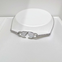 Bracelets en argent 925 plaqué rhodium, motif trèfle à quatre feuilles, pour un usage quotidien, chaîne fine multicouche, pour femmes.