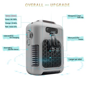 Banque d'alimentation portable Socool 6000mAh, ventilateur électrique sans lame 3 en 1 à 3 vitesses, rechargeable, pour utilisation en extérieur, en camping-car, en voiture et à la maison - Product Image 6