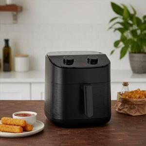 Friteuse à air chaud 1800W à surface brossée, contrôle mécanique de la température et du temps à 2 boutons, usage domestique - Product Image 4
