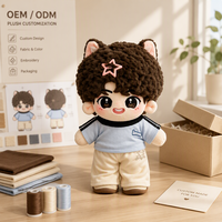 Pince à cheveux personnalisée en forme d'oreilles de chat en peluche, motif étoile, bleu, crème, pantalon, cadeau de collection, vente en gros