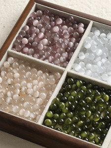 Perles rondes en pierre naturelle œil de chat, blanc vert, pour bracelet fait main, collier, fabrication de bijoux perlés, accessoires artisanaux - Product Image 1