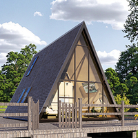 Portable De Luxe 20ft 40ft Maison Conteneur Triangle Toit Préfabriqué Modulaire En Acier Petite Villa Amovible Maisons Préfabriquées