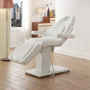 Modern salon mobilyaları 360 derece rotasyon masaj yatağı masa beyaz elektrikli güzellik yatağı