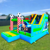 Château gonflable commercial à thème basketball, football, golf, rugby, avec trampoline et toboggan, en PVC, certifié CE, fabricant