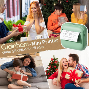 Mini imprimante thermique <span class=keywords><strong>de</strong></span> poche USB en plastique pour photos et reçus, 57 mm, noir et blanc, portable, <span class=keywords><strong>sans</strong></span> encre, alimentée par batterie - Product Image 2