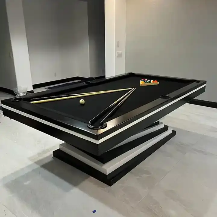 Giochi di sport domestici di diverse dimensioni 9ft 8ft 7ft letto in ardesia stile americano gioco di biliardo artigianato nero tavoli da biliardo con design personalizzato