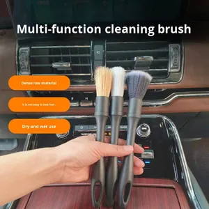 Lot de 3 brosses de nettoyage pour intérieur de voiture, accessoires avec manche en plastique, microfibres anti-poussière pour aérateurs et détails automobiles - Product Image 3