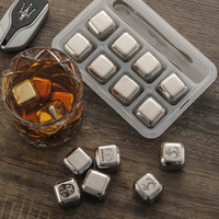 Glaçons personnalisés en acier inoxydable 304 avec logo, vente en gros, glaçons métalliques congelés, glaçons pour bar, fête