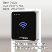 Lecteur-graveur RFID UHF Interface USB Type-C Lecteur de carte intelligente Sortie clavier émulée 13,56 MHz ISO 18000-6C Contrôle d'accès