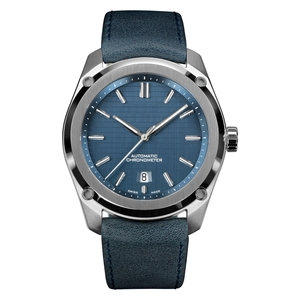 Montre mécanique pour homme OEM en acier inoxydable, étanche 10 bars, bracelet en cuir, boîtier de 22 mm de large, affichage à aiguilles - Product Image 1