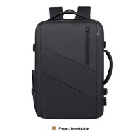 Tas Ransel PU Logo Kustom untuk Perjalanan, Tas Bisnis Pria, Tas Ransel Laptop Travel Kapasitas Besar yang Dapat Diperluas Dengan USB