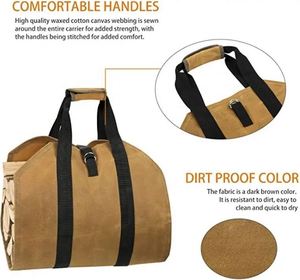 Free Sample Directly Durable <b>Bag</b> Firewood <b>Folding</b> Firewood Carrier Canvas Firewood Carrier - Product Image 3
