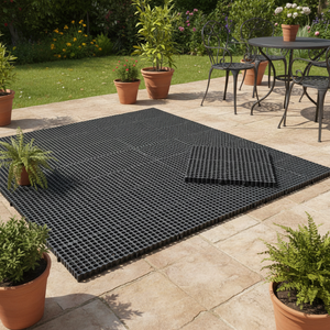 Tapis de drainage alvéolé de 3 cm pour terrasse et jardin, gazon synthétique en <span class=keywords><strong>plastique</strong></span> avec géotextile de 250 g/m² - Product Image 1