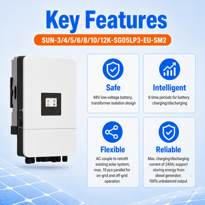 <span class=keywords><strong>ราคา</strong></span>โรงงาน อินเวอร์เตอร์พลังงานแสงอาทิตย์แบบไฮบริดสามเฟส SUN-8K-SGO5LP3-EU-SM2 8KW แรงดันไฟฟ้าเข้า 160V-800V ประสิทธิภาพ 97.6% - Product Image 2