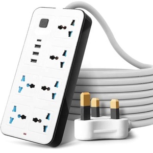 Wintai-công nghệ Trung Quốc 6 Outlet đen trắng Power Strip 3 USB + Type-C cổng ổ cắm điện ổ cắm điện 2 m - Product Image 1
