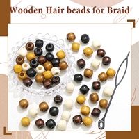 60 perles en bois pour tresses, 5 couleurs, bijoux de cheveux, accessoires pour tresses, locs et dreadlocks, décoration capillaire